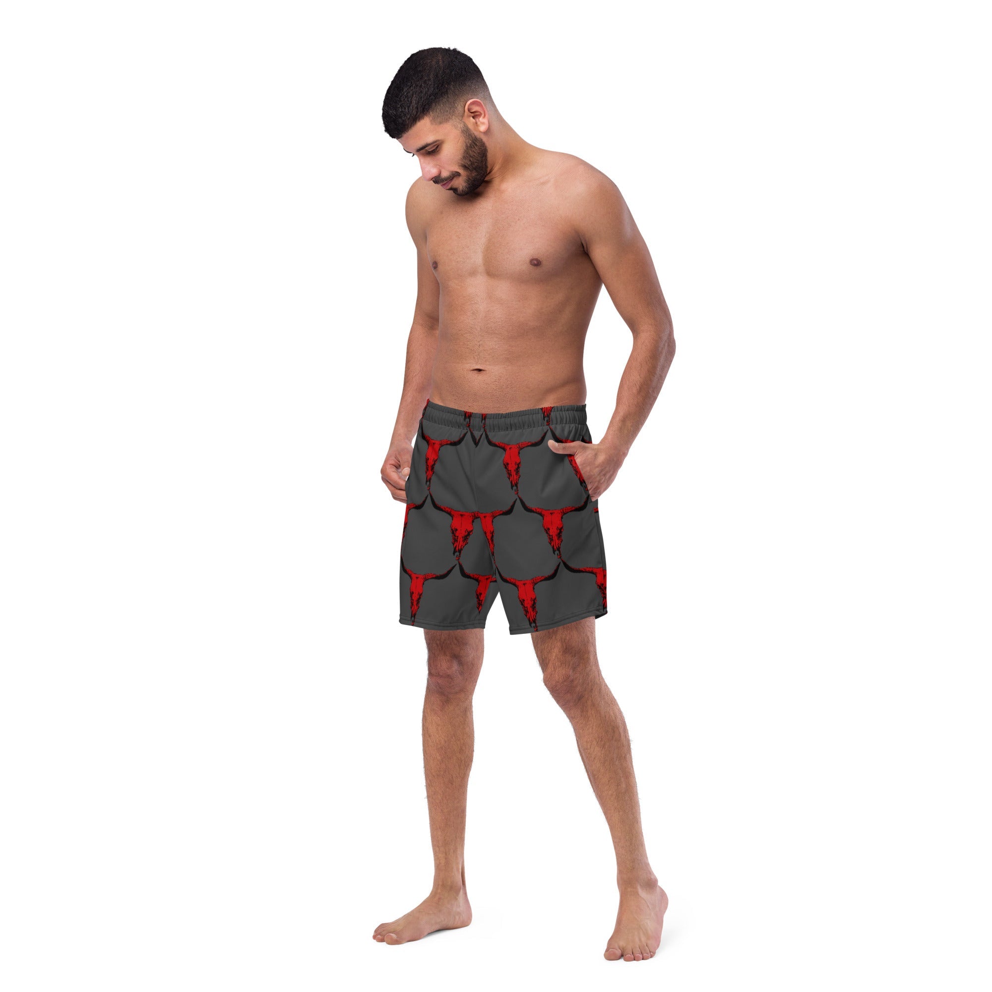 Red Bull Skull Men's Swim Trunks
