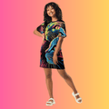Vibrant Festival Vibes T-Shirt Dress