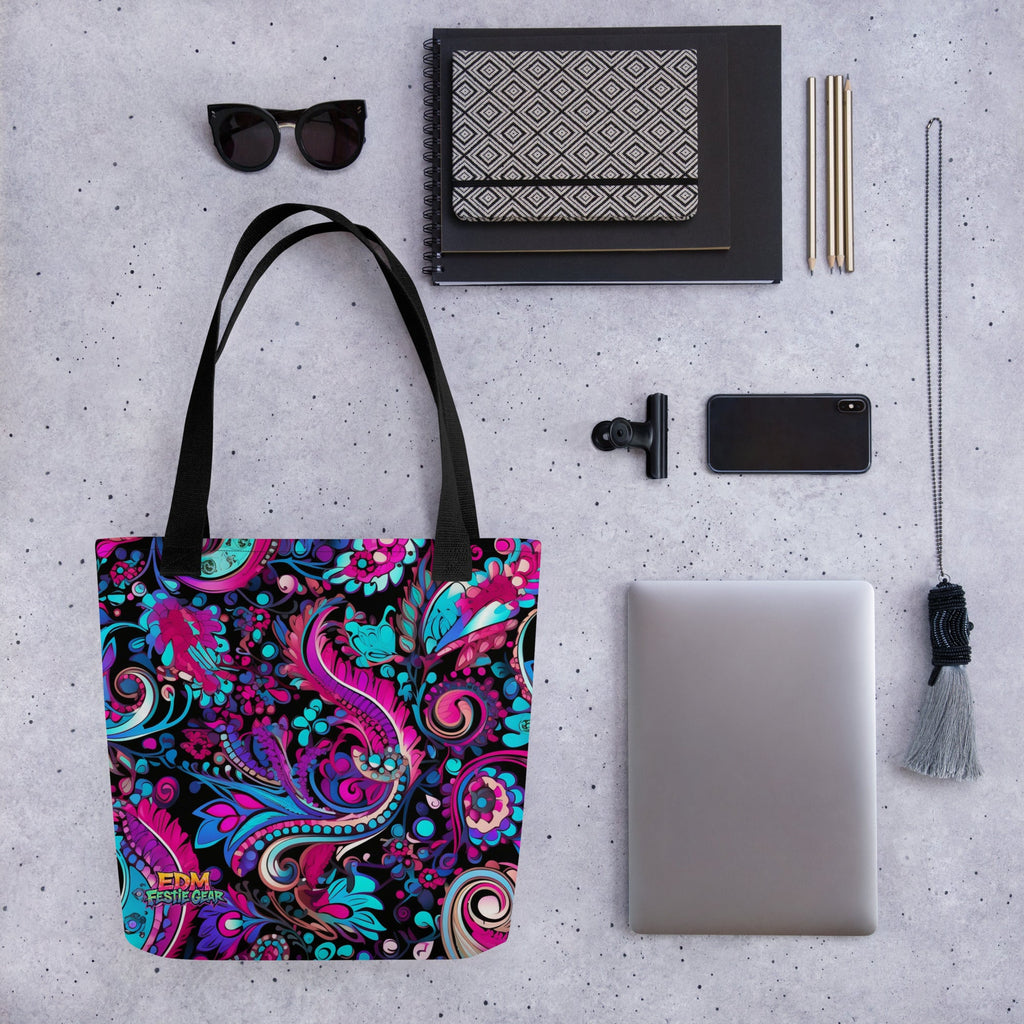 Trippy Tote Bag For EDM Rave Festival Outfit Clothing