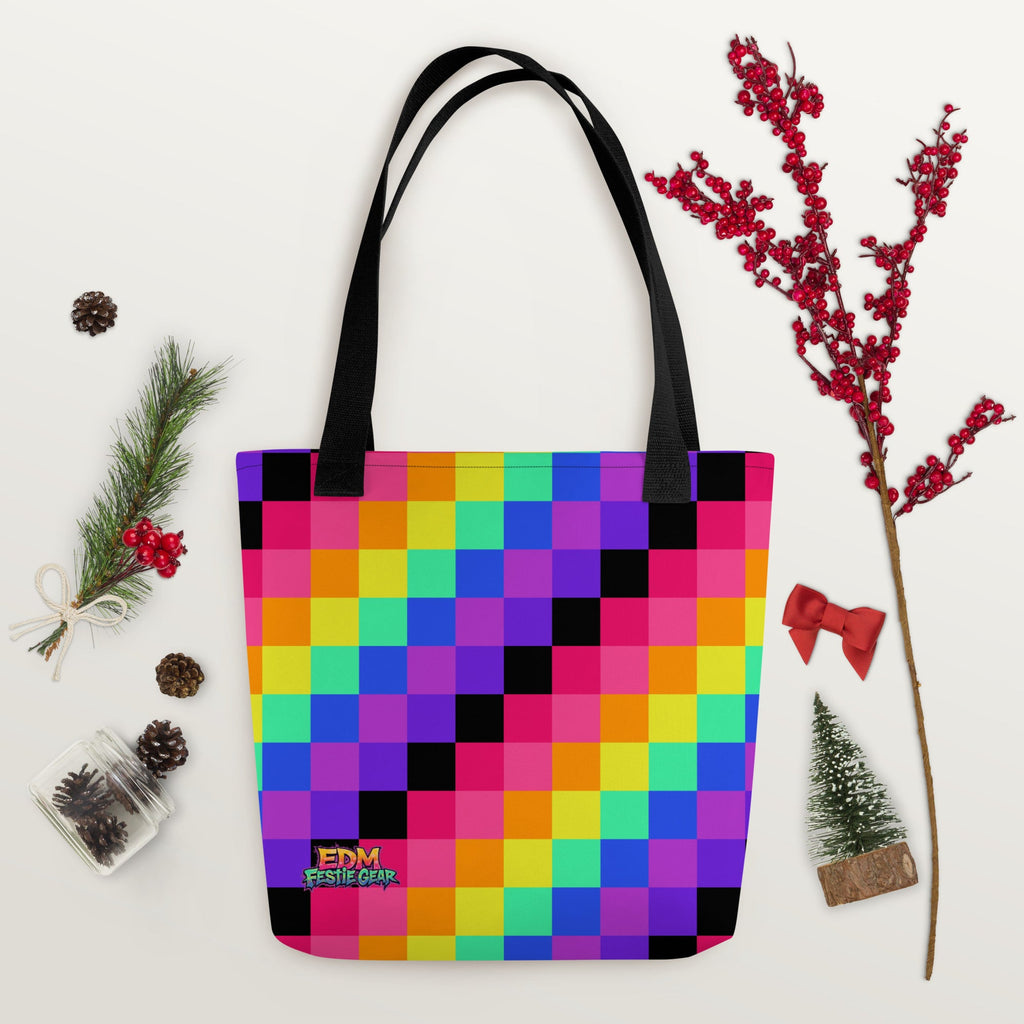 Rainbow Geometrical Tote Bag For EDM Rave Festival Outfit Clothing