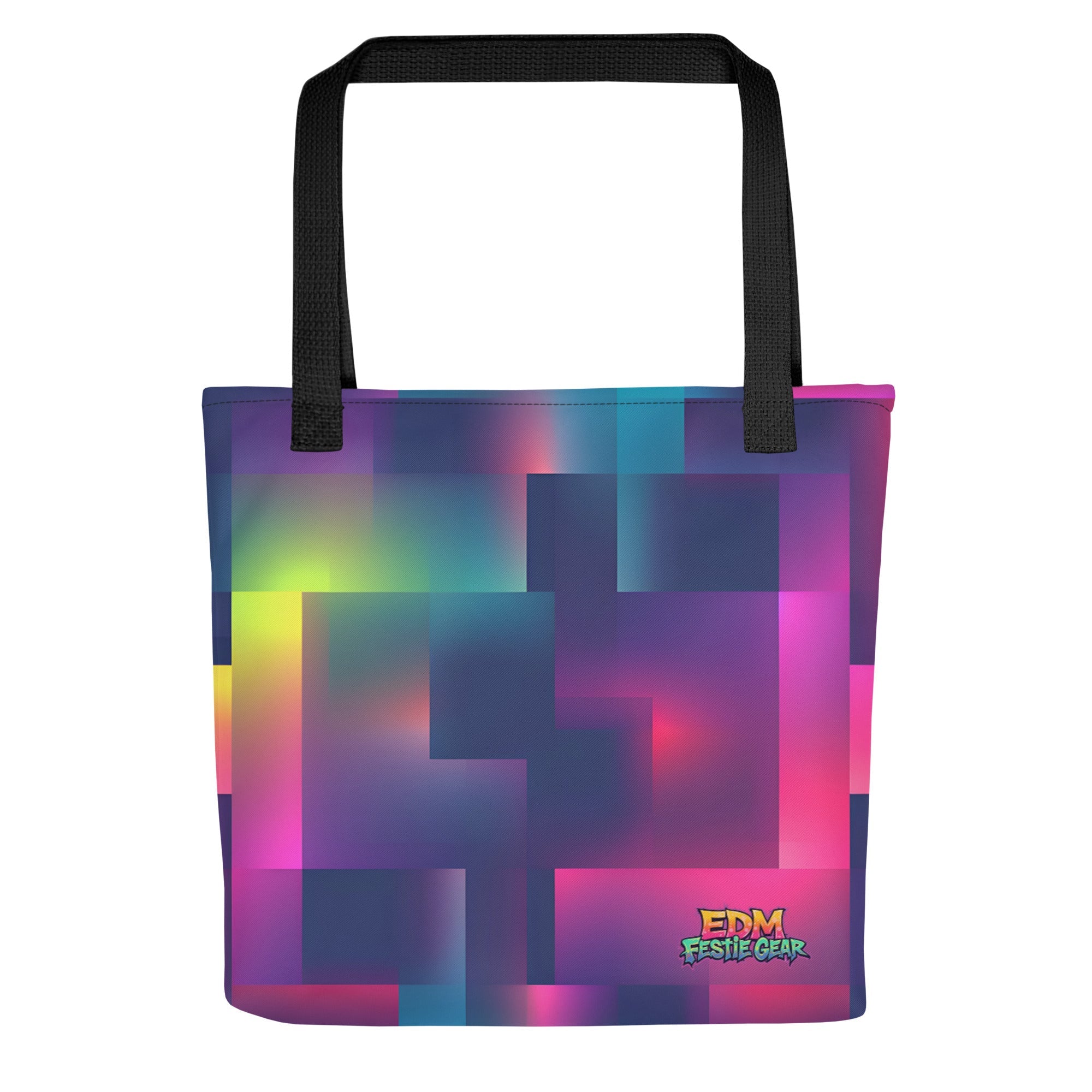 Neon Pixeled Tote Bag For EDM Rave Festival Outfit Clothing