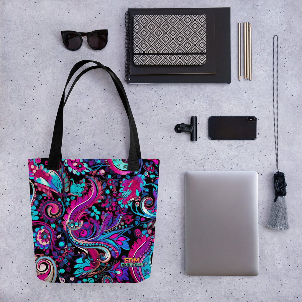 Trippy Tote Bag For EDM Rave Festival Outfit Clothing