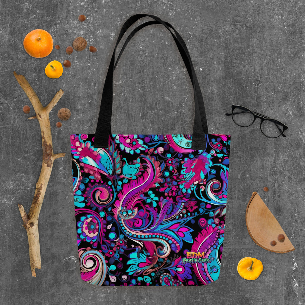 Trippy Tote Bag For EDM Rave Festival Outfit Clothing