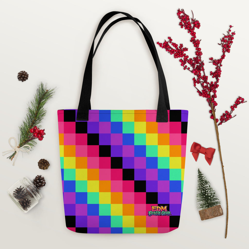 Rainbow Geometrical Tote Bag For EDM Rave Festival Outfit Clothing