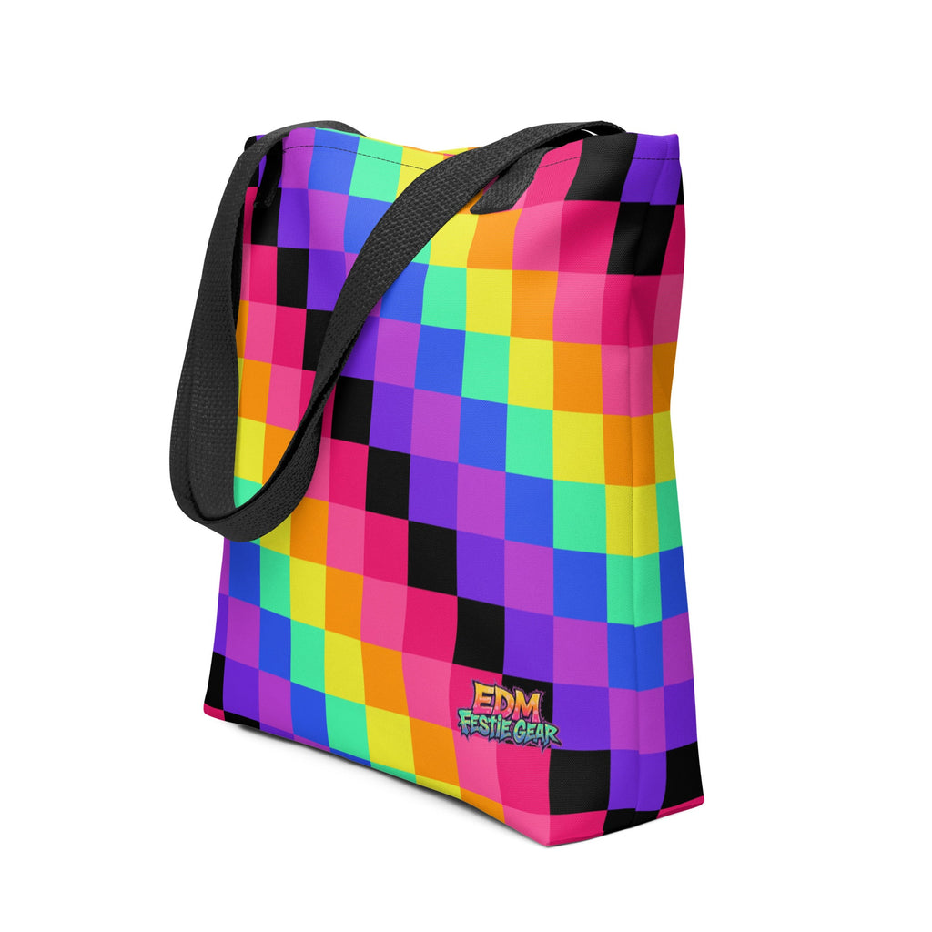 Rainbow Geometrical Tote Bag For EDM Rave Festival Outfit Clothing