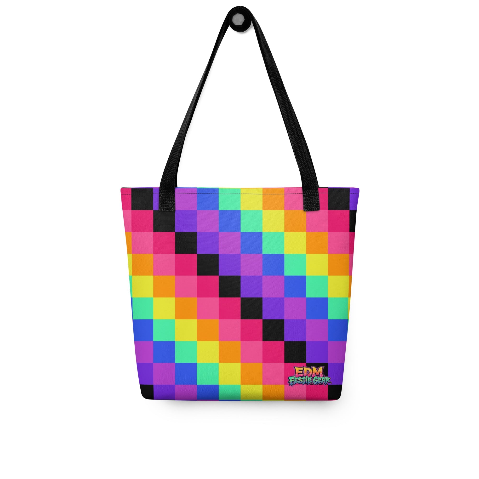 Rainbow Geometrical Tote Bag For EDM Rave Festival Outfit Clothing