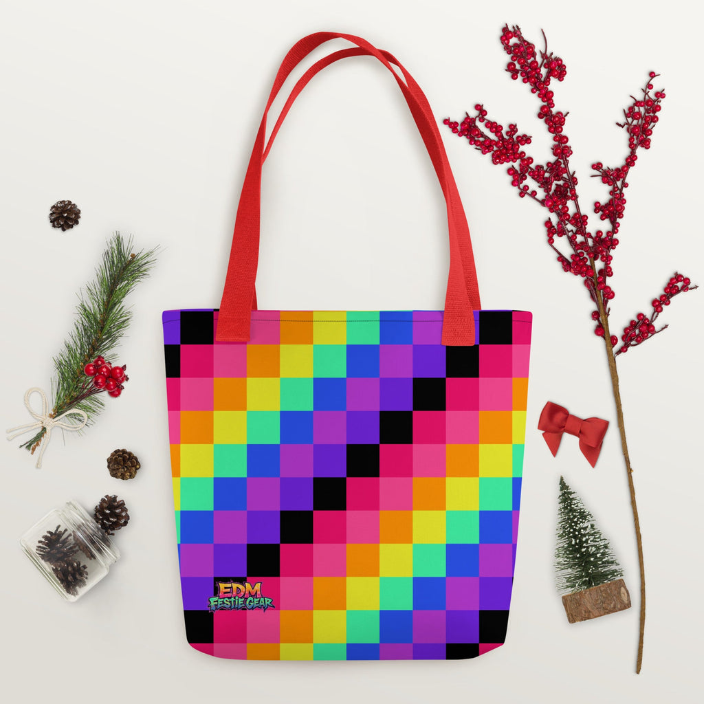 Rainbow Geometrical Tote Bag For EDM Rave Festival Outfit Clothing