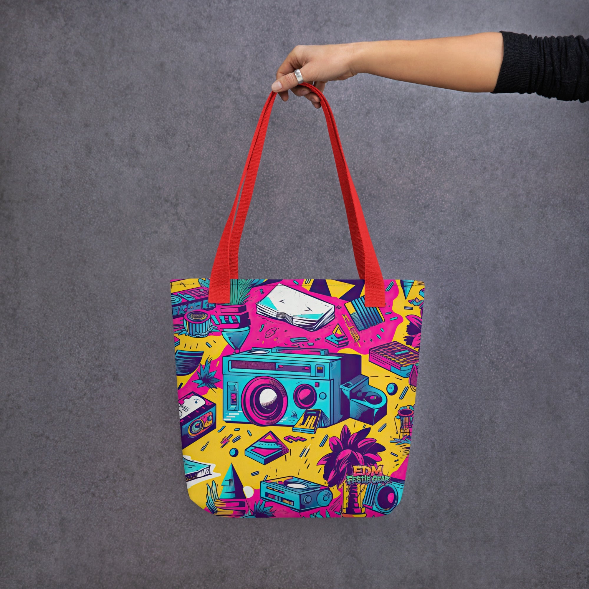 Retro Tote Bag For EDM Rave Festival Outfit Clothing