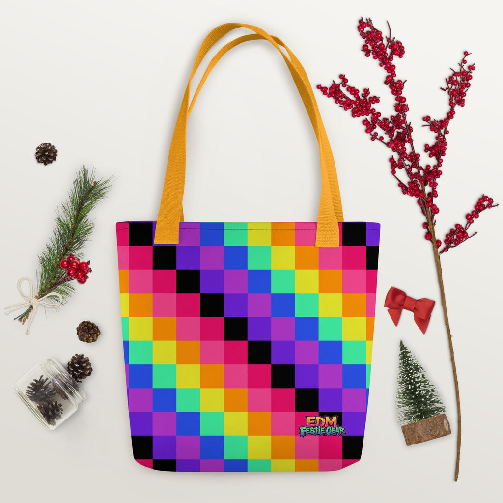 Rainbow Geometrical Tote Bag For EDM Rave Festival Outfit Clothing