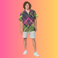 Vibrant Plaid Festival Button-Up Shirt