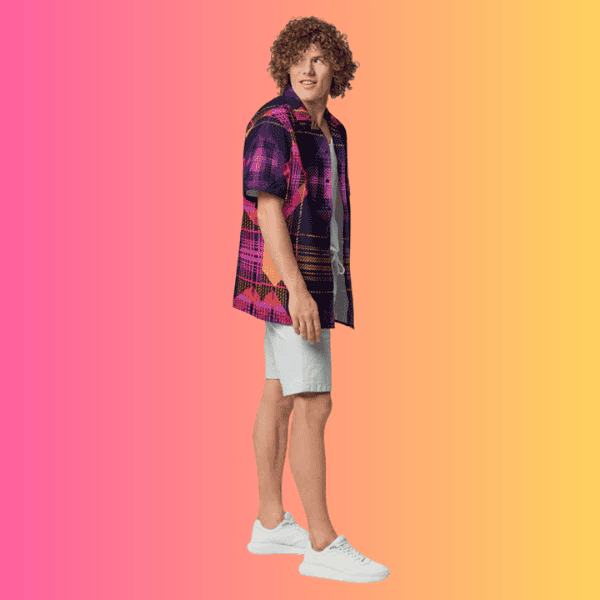 Vibrant Plaid Button-Up Shirt for Raves and Festivals