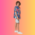 Playful Mushroom Button Shirt for Rave and Festival Vibes