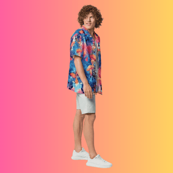 Playful Mushroom Button Shirt for Rave and Festival Vibes
