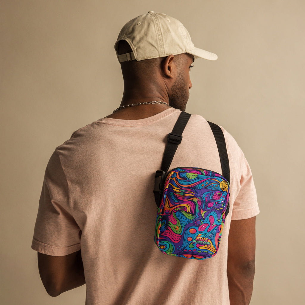 Neon Spill Crossbody Bag For EDM Rave Festival Outfit Clothing
