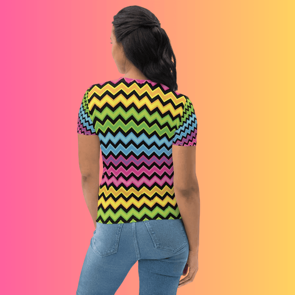Rainbow Stripe Women's Festival Tee for Ravers