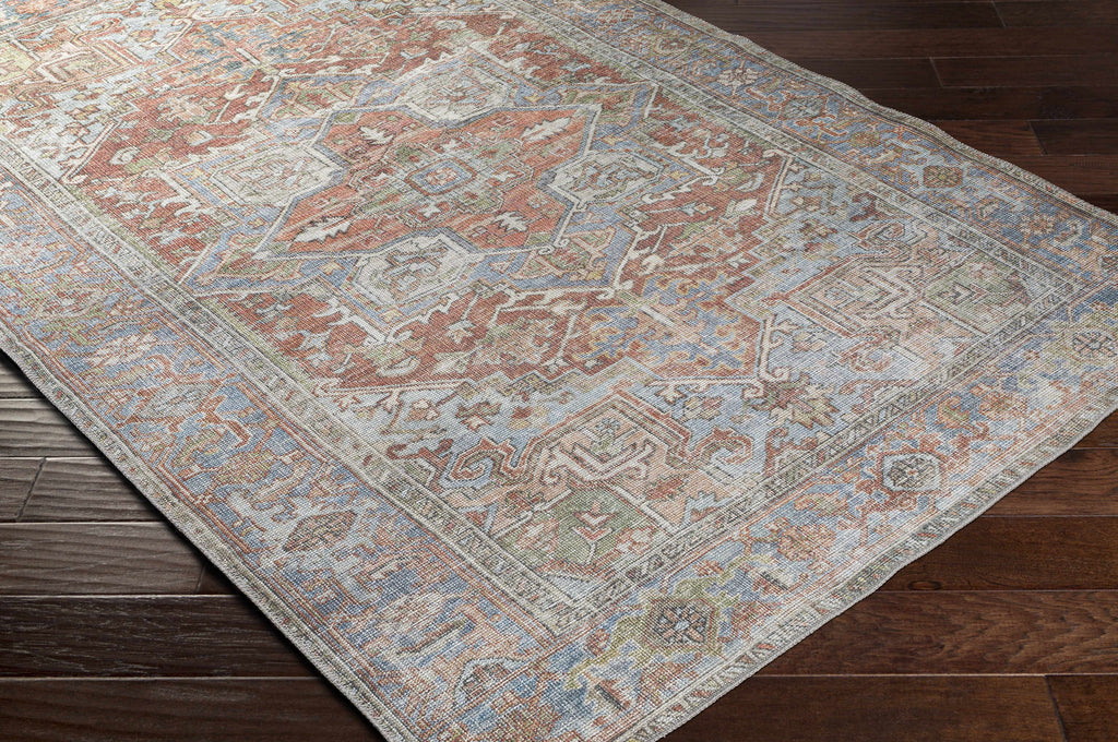 Maayon Medallion Rust Washable Area Rug