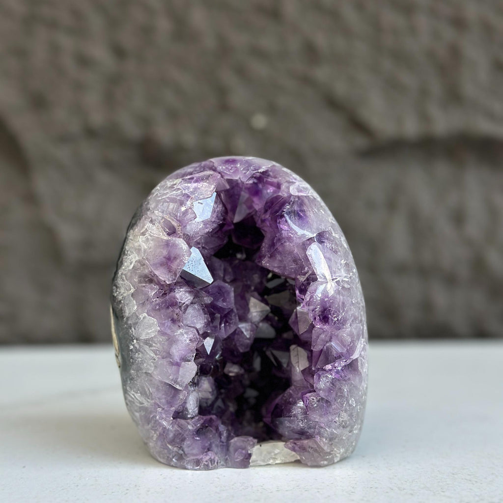 Oval Amethyst and Agate and Quartz Crystal Egg
