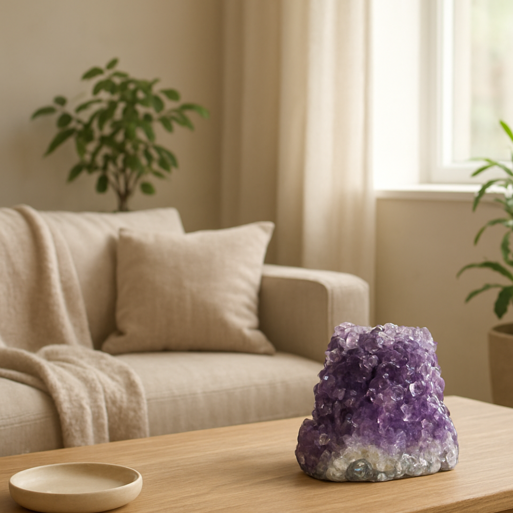Amethyst geode cave with agate formations