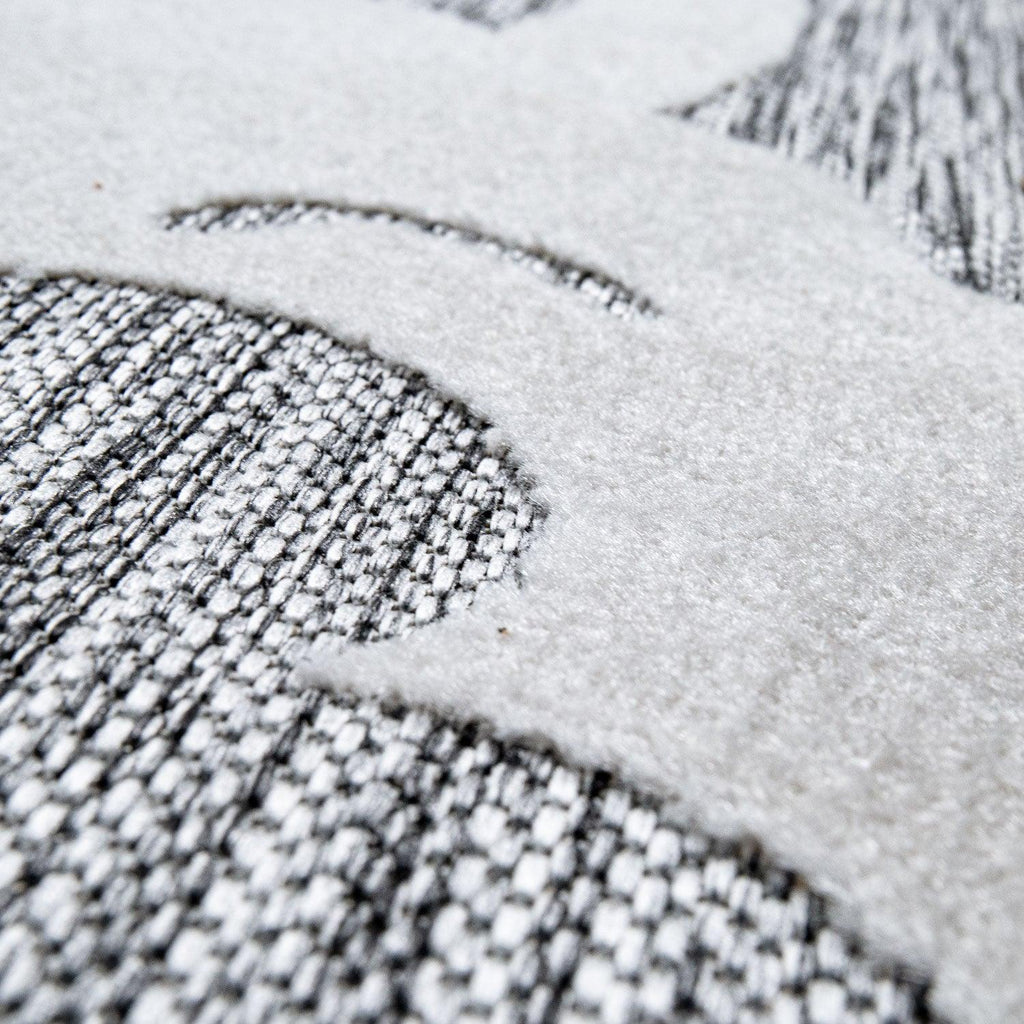 Kids Rug Lilo with Cute Llama Motif - Grey White