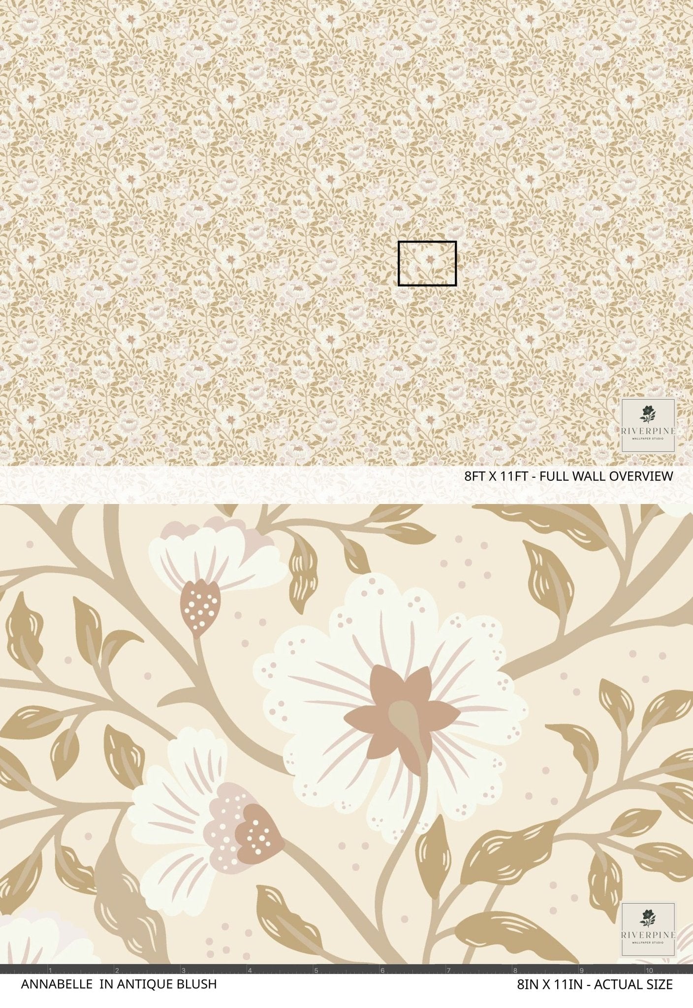 Annabelle Wallpaper in Antique Blush