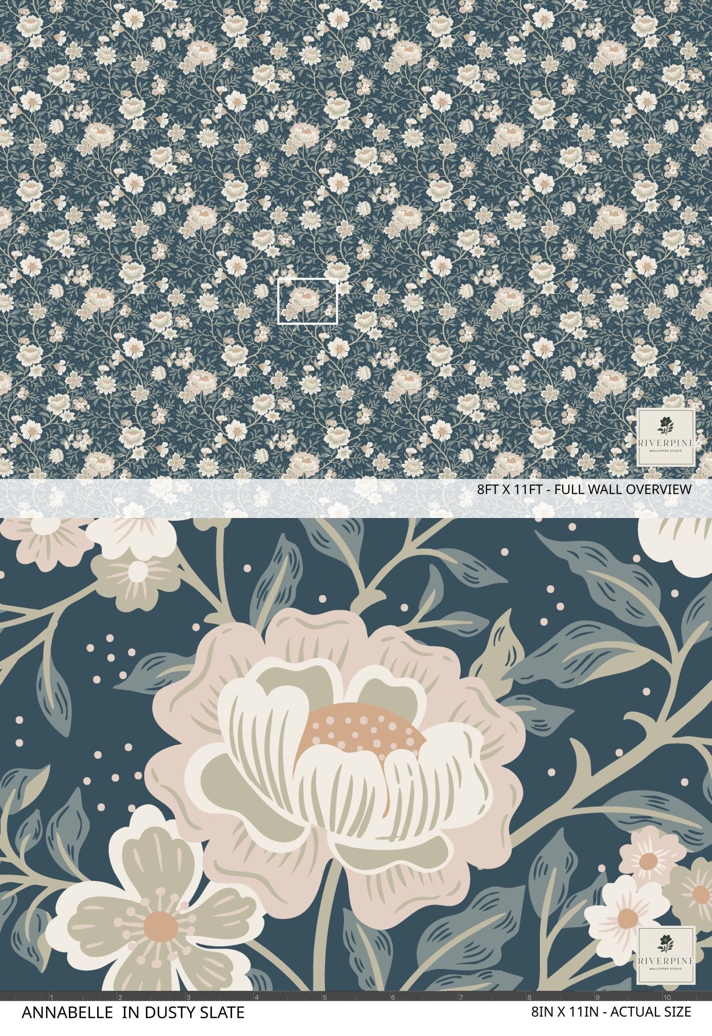 Annabelle Wallpaper in Dusty Slate