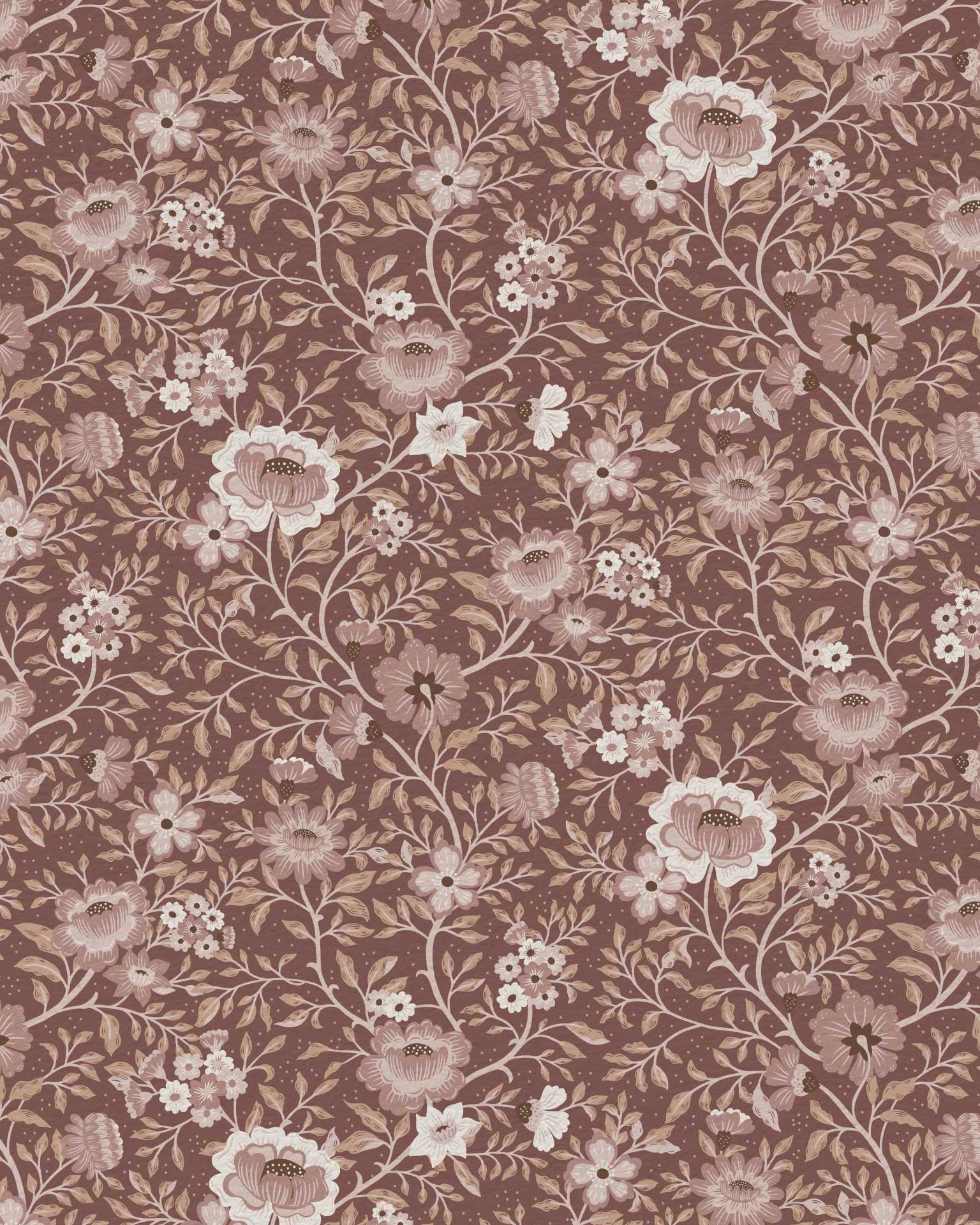 Annabelle Wallpaper in Plumwood Rose