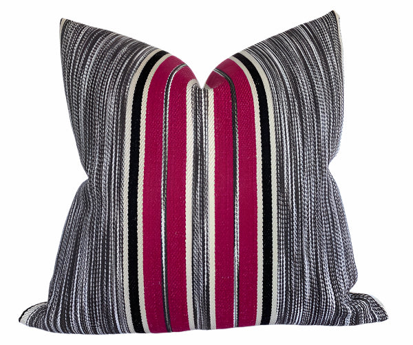 Audley Stripe Pillow Cover in Berry