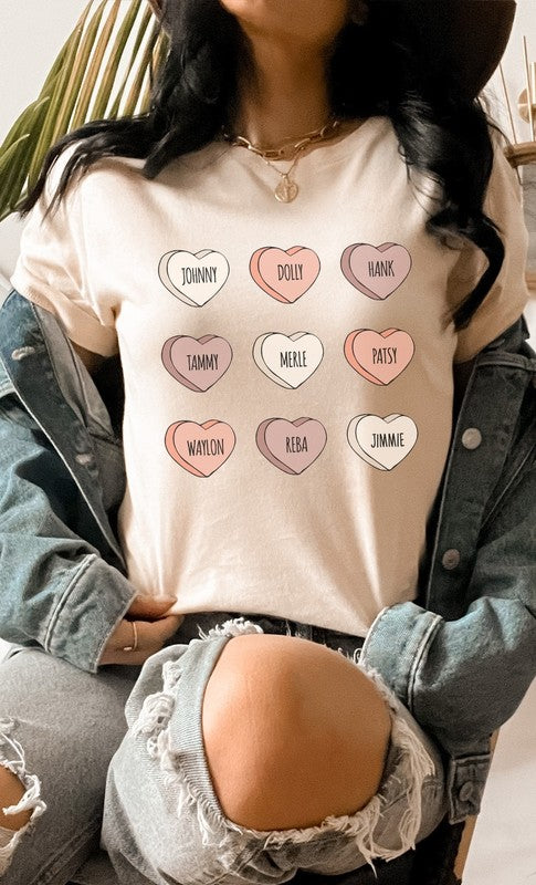 Sweet Hearts Country Singer Graphic Tee