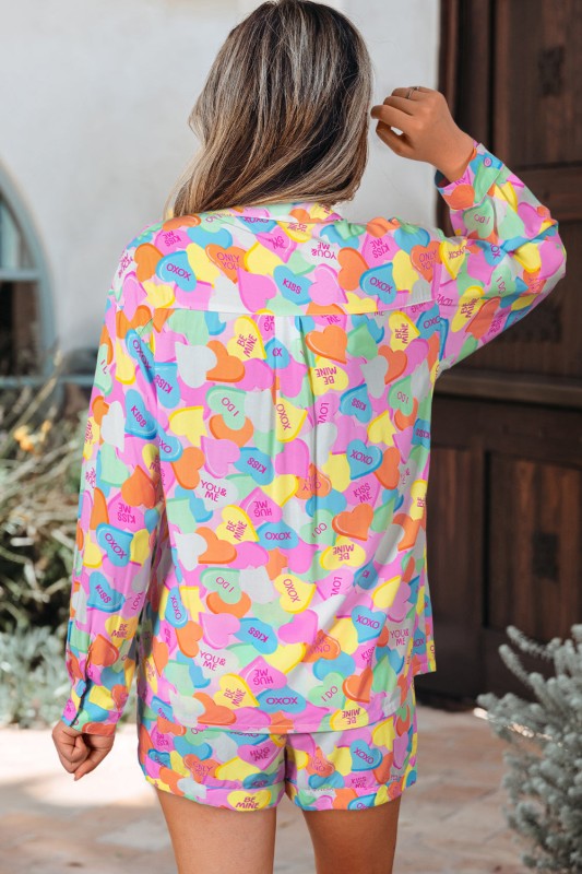Valentine Heart Candy Shirt and Shorts Pajama Set