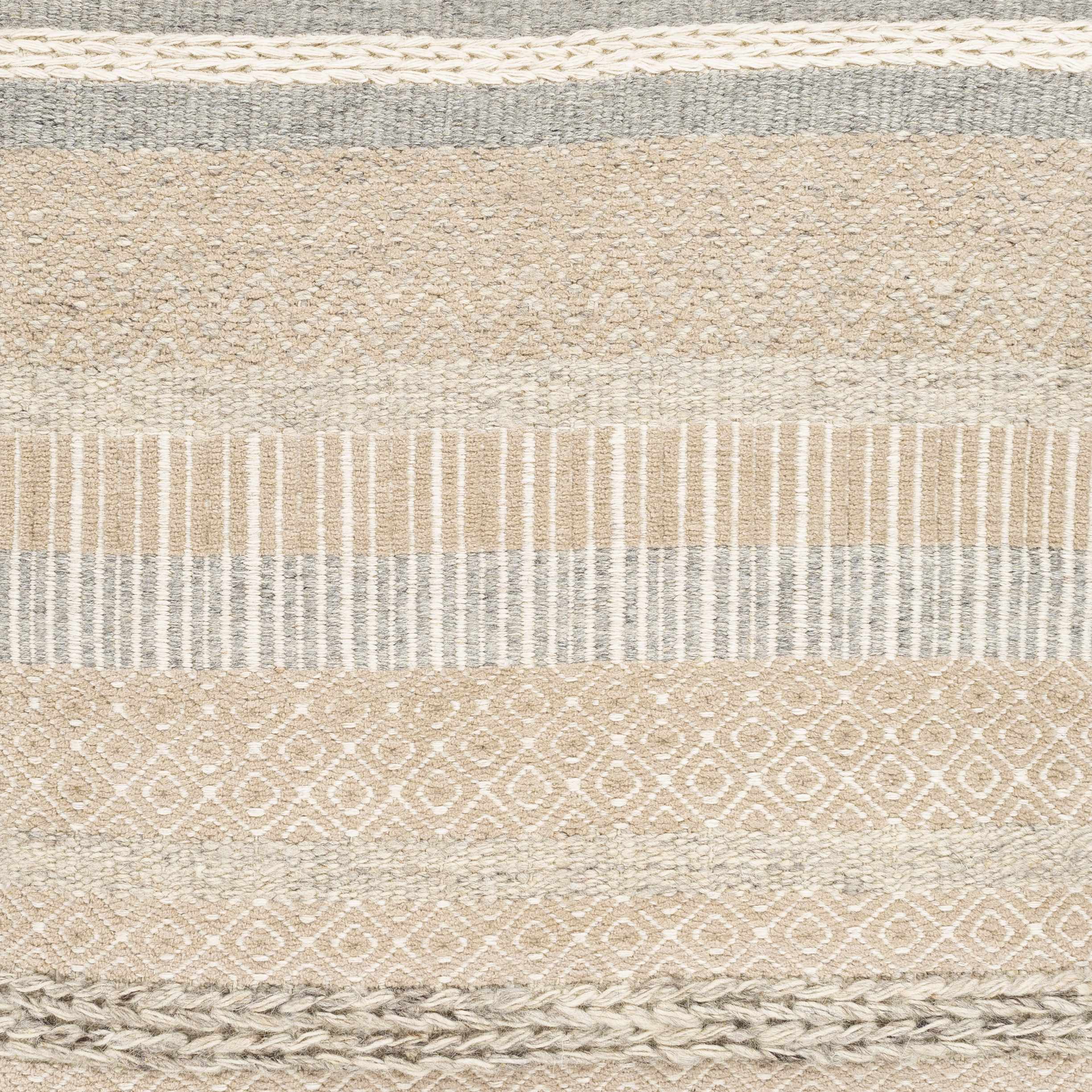 Bancroft Ivory Handwoven Textured Pouf - Clearance
