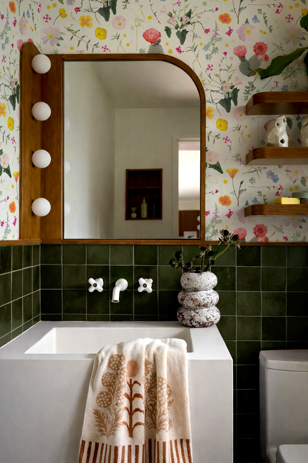 California Native Wallpaper, white and multicolor
