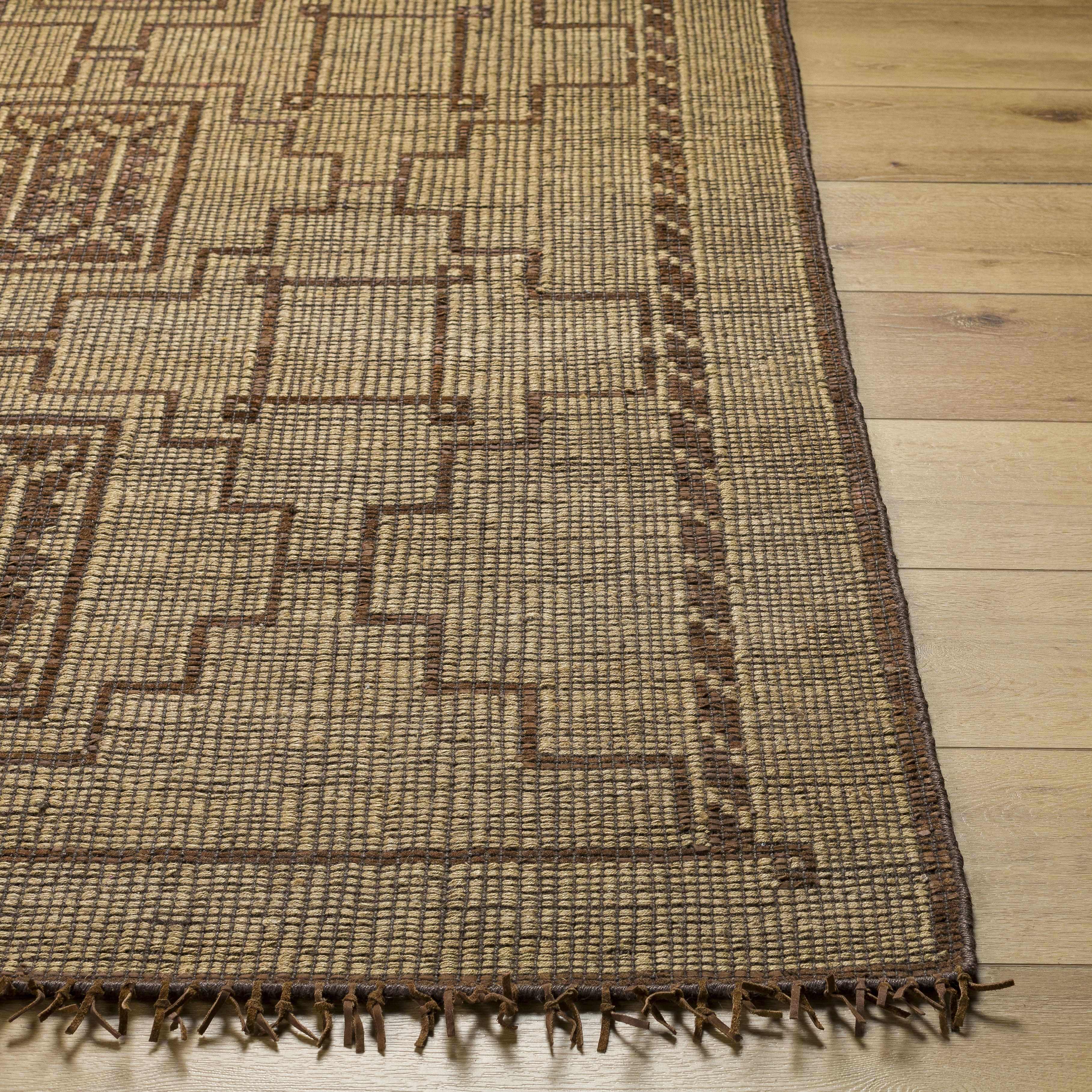 Batya Jute & Leather Rug - Clearance