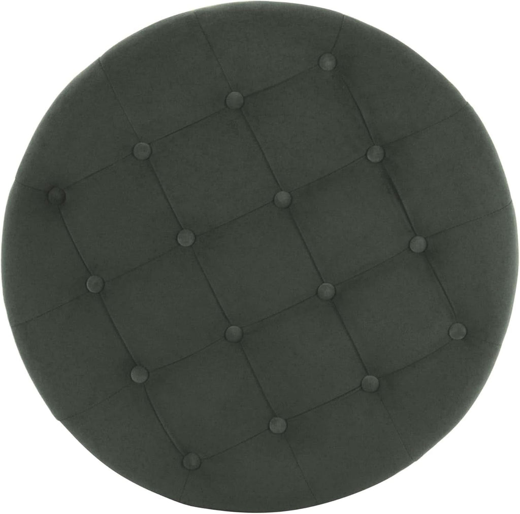 Handcrafted Loden Green Velvet Storage Ottoman 28In