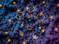 Chakra Rainbow Gemstone Keychain and Bag Charm