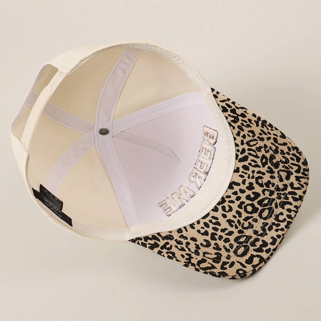 "Beer Me" Embroidered Leopard or Camo Trucker Hat