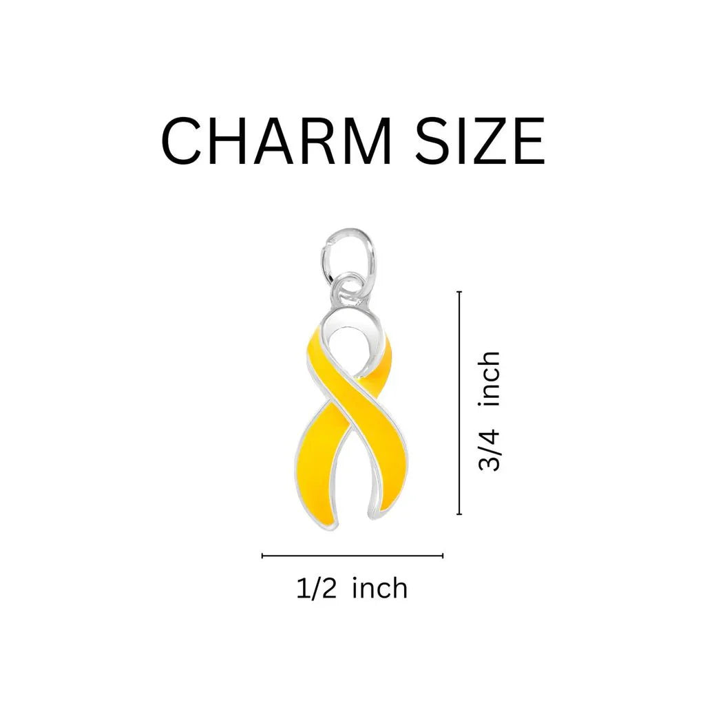 Big Heart Gold Ribbon Key Chains