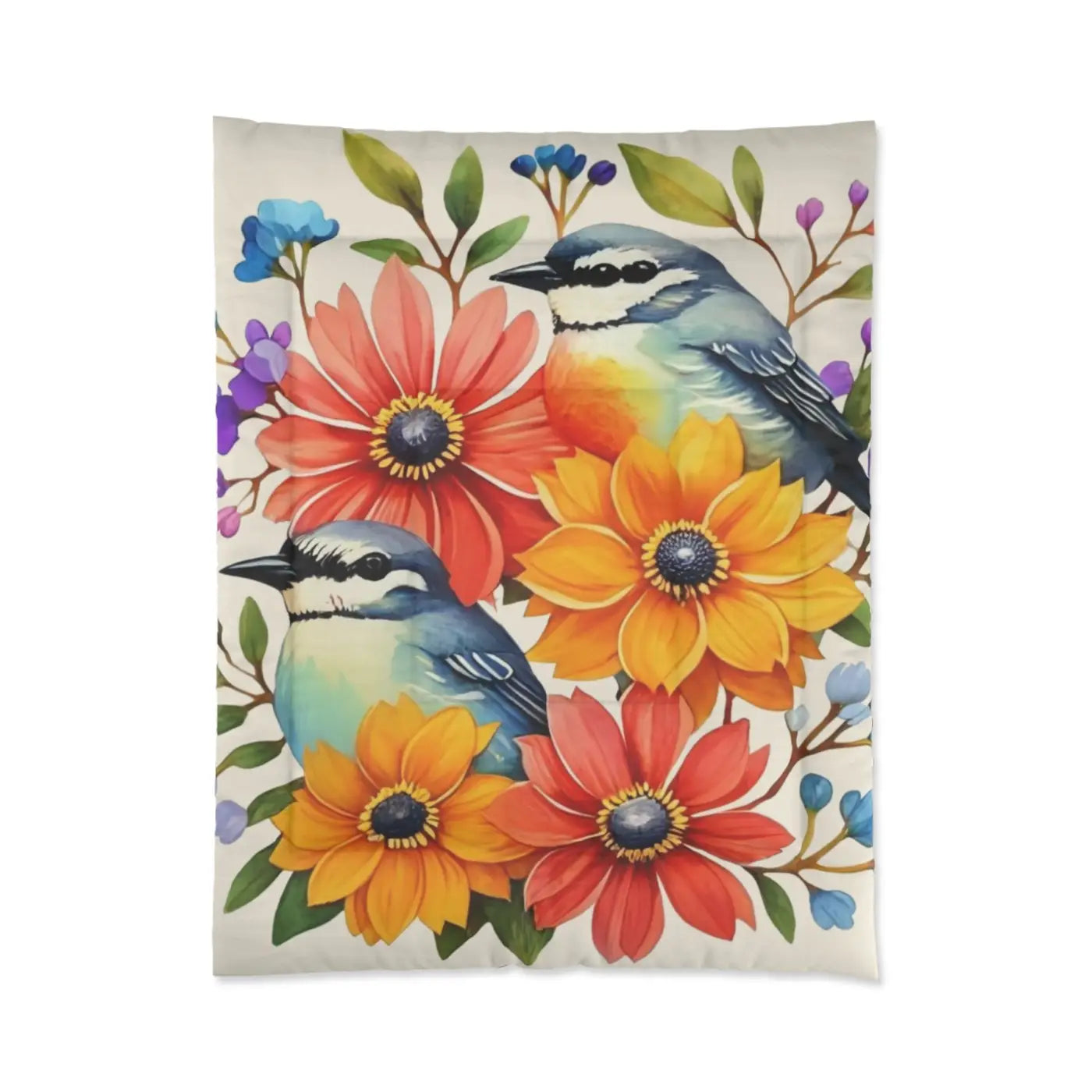 Cozy Floral Comforter - Soft Polyester Bedding - DipaliZ