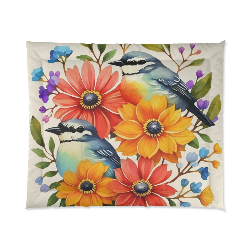 Cozy Floral Comforter - Soft Polyester Bedding - DipaliZ