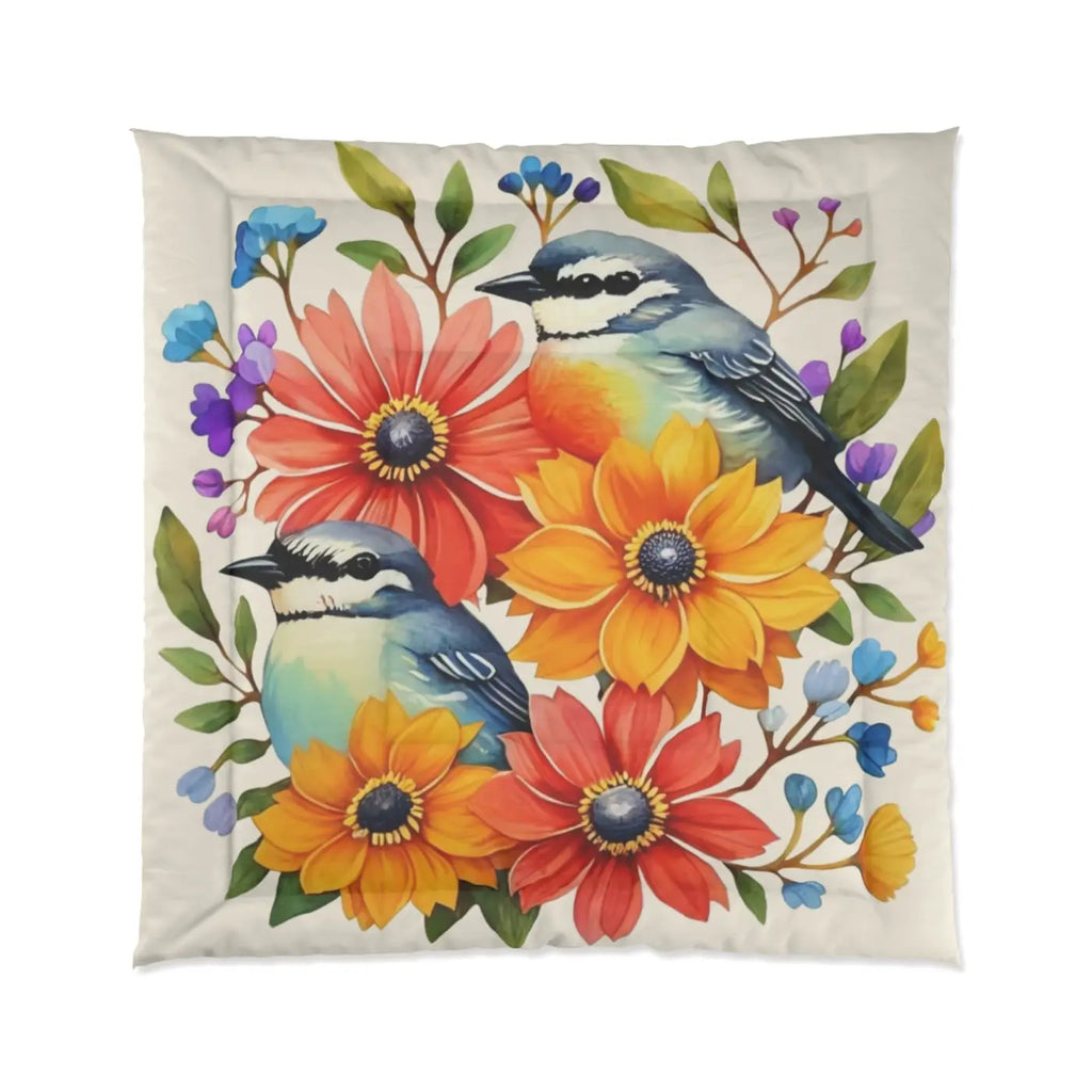 Cozy Floral Comforter - Soft Polyester Bedding - DipaliZ