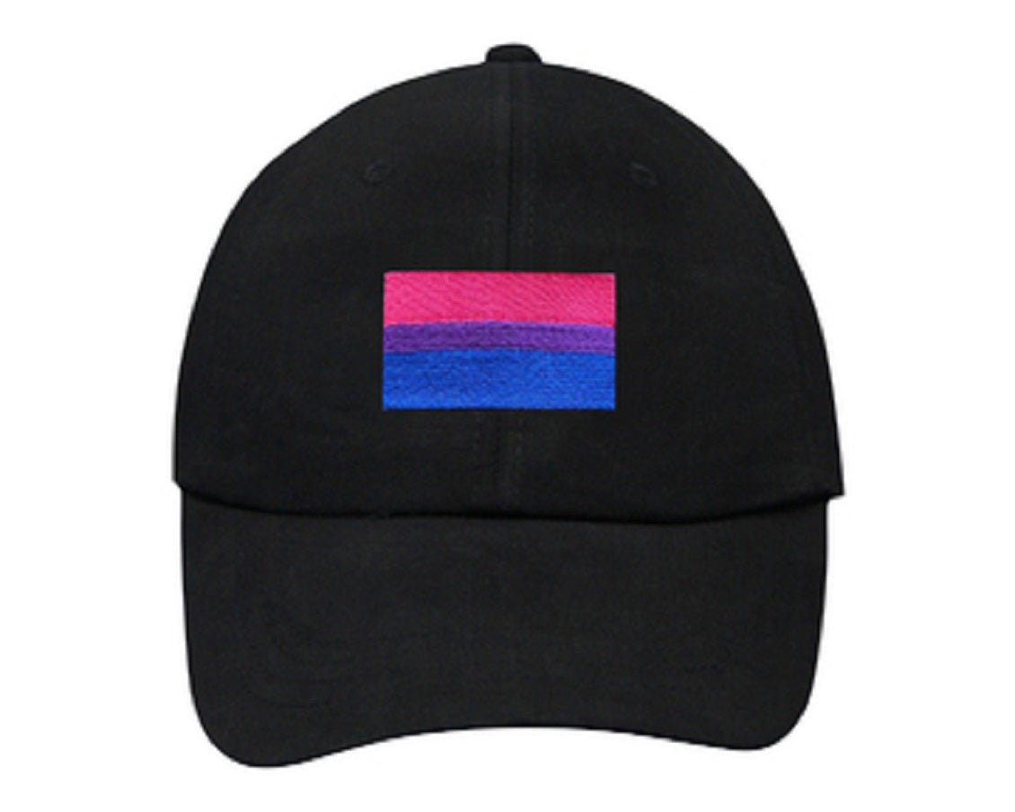 Bisexual Flag Baseball Hats in Black