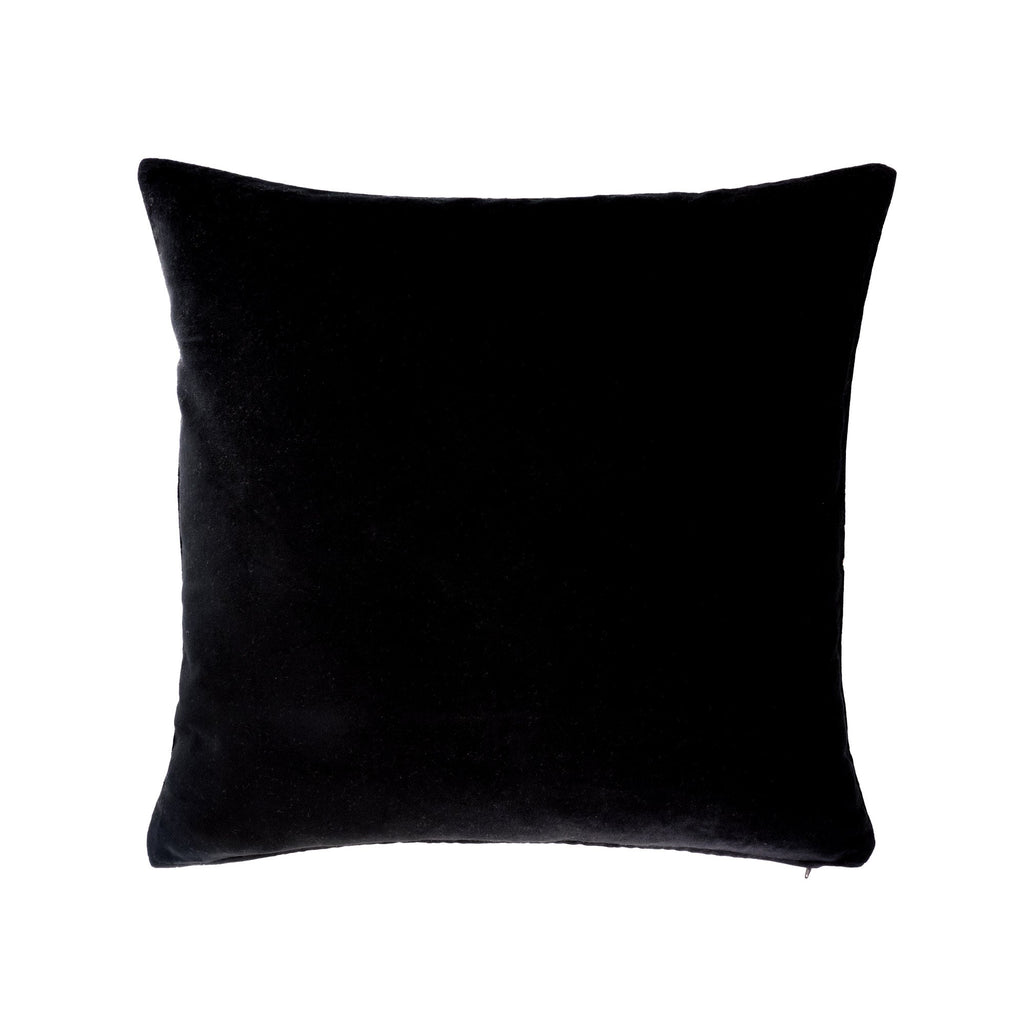 Black Velvet Throw Pillow with Gold Embroidery - Palazzo Collection, 20 X 20