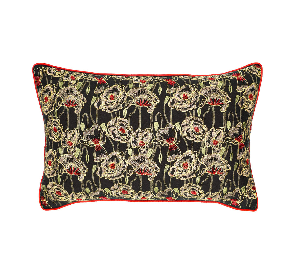 Black Orchid Linen Throw Pillow Cover, 12 X 20