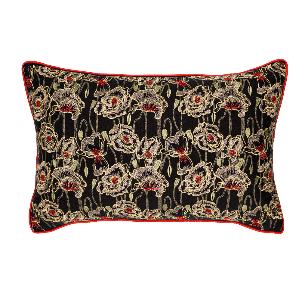 Black Orchid Linen Throw Pillow Cover, 12 X 20