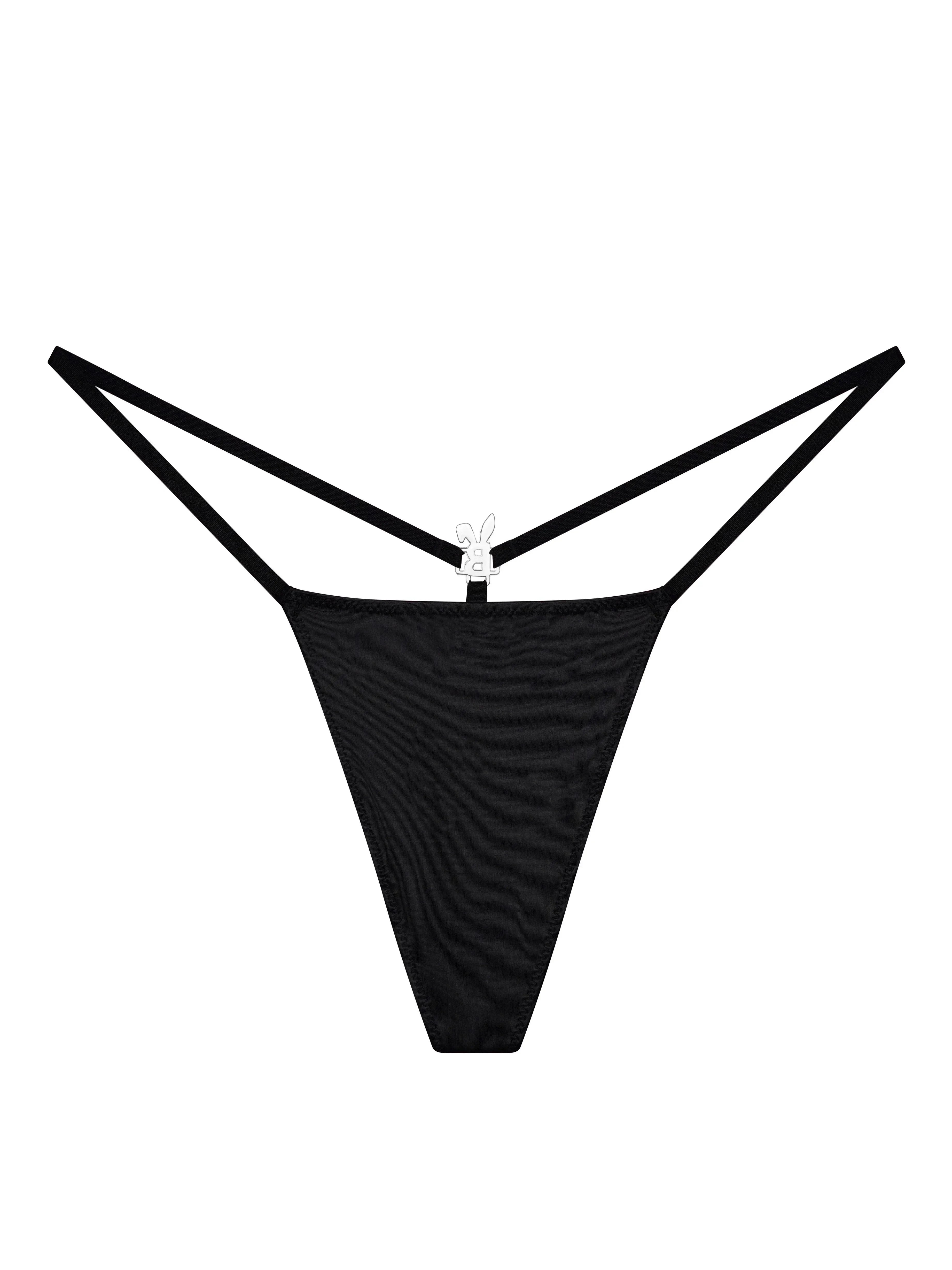 ICED OUT G-STRING IN BLACK