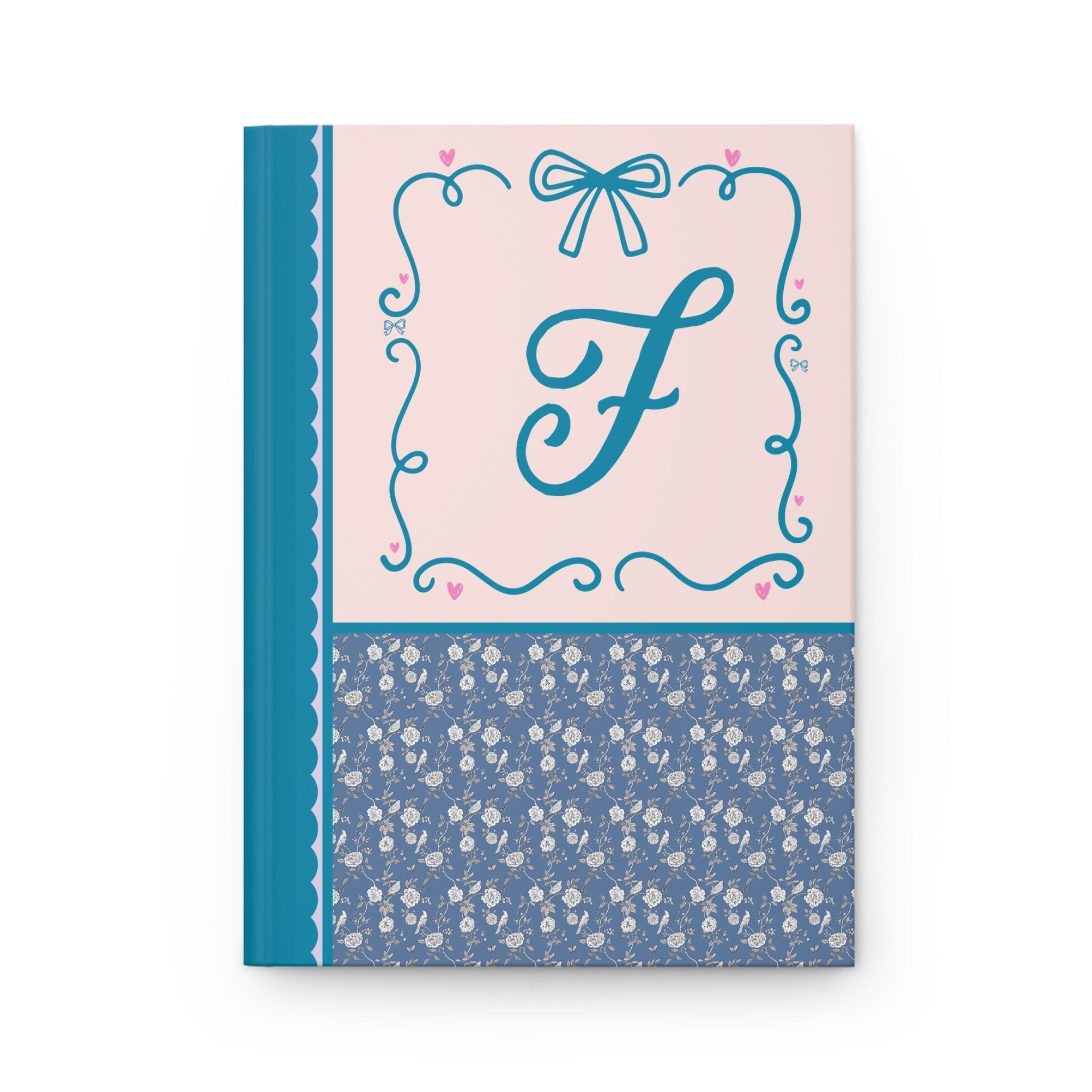 Blue Floral Initial Journal: F