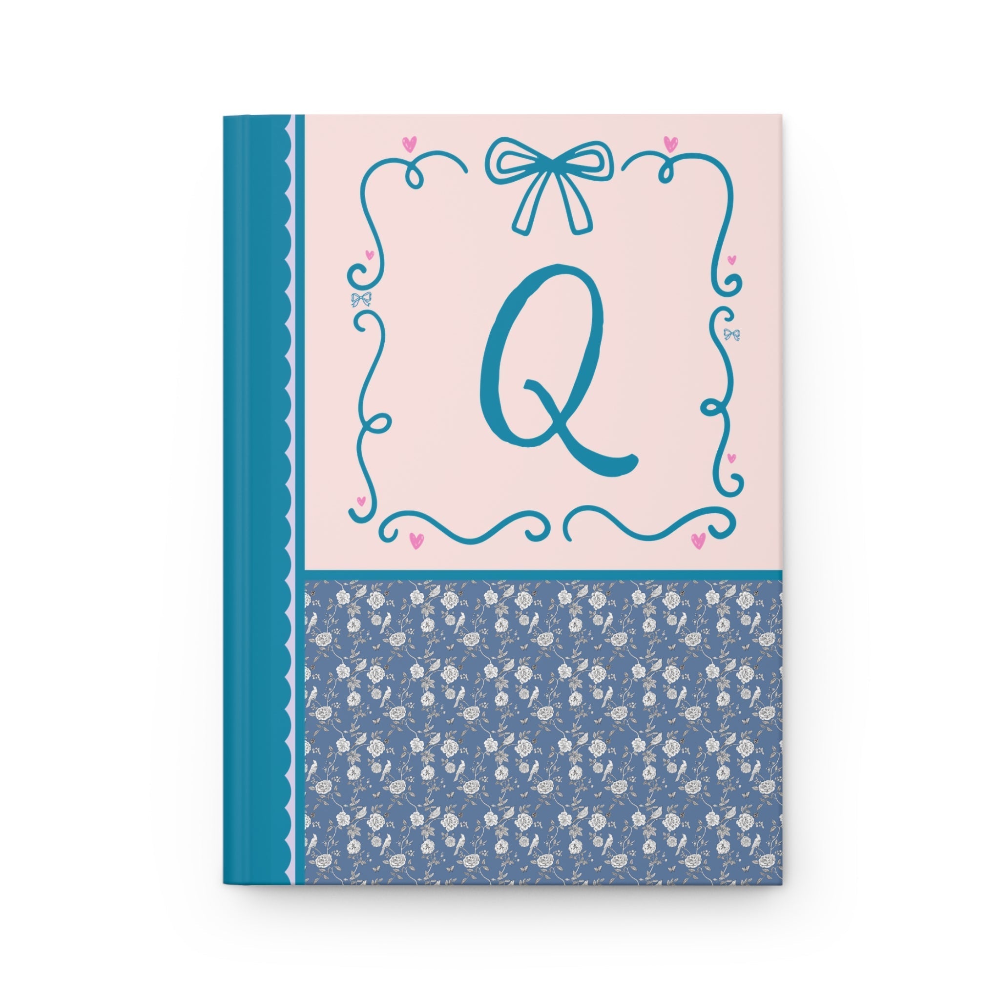 Blue Floral Initial Journal: Q