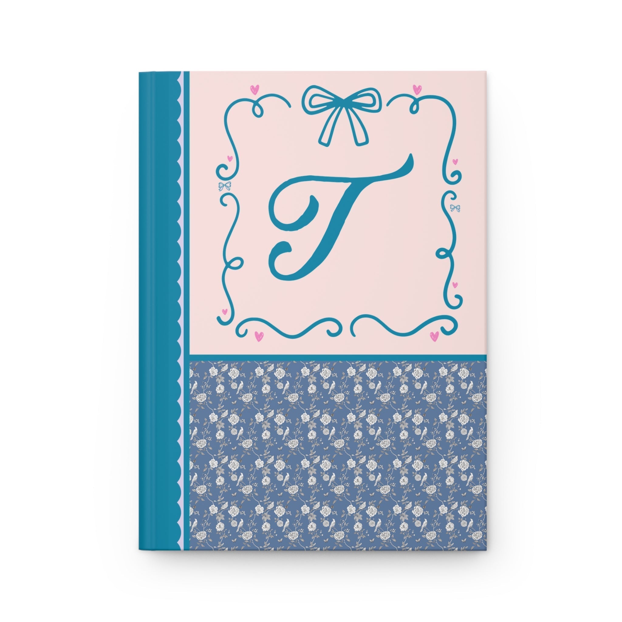 Blue Floral Initial Journal: T