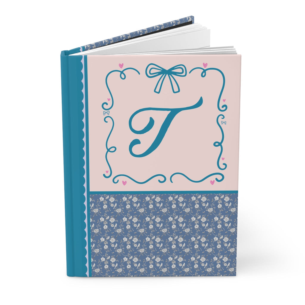 Blue Floral Initial Journal: T