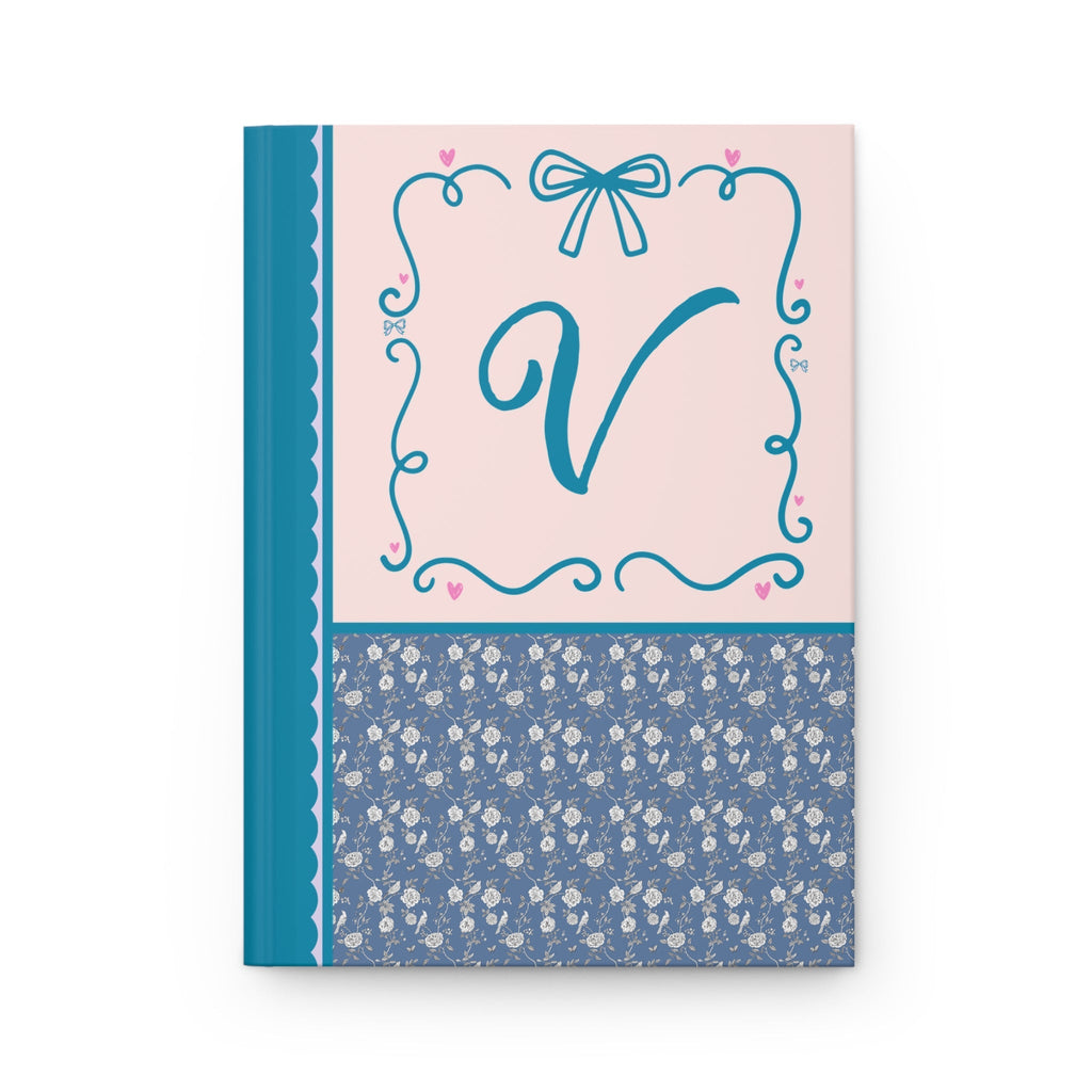 Blue Floral Initial Journal: V