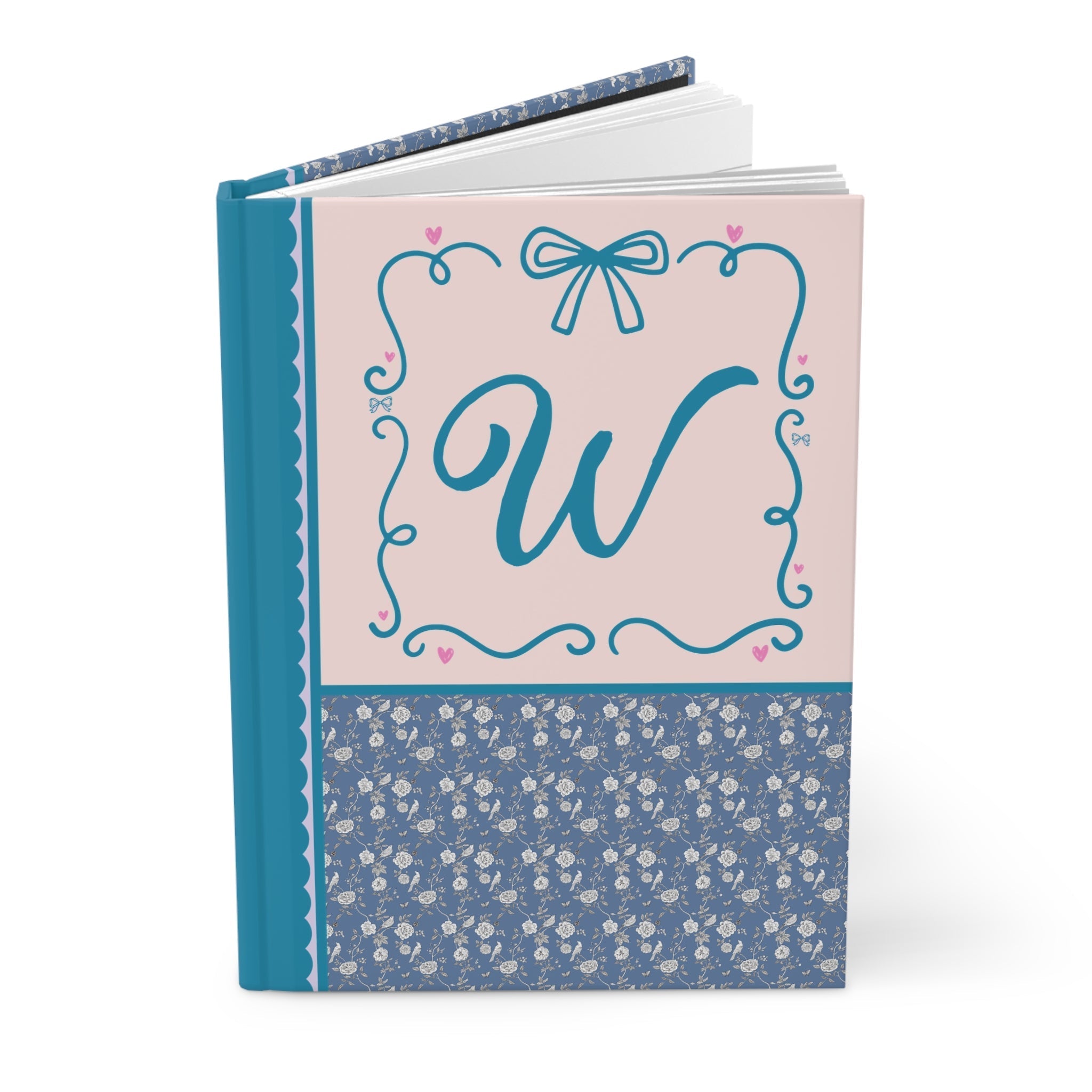 Blue Floral Initial Journal: W